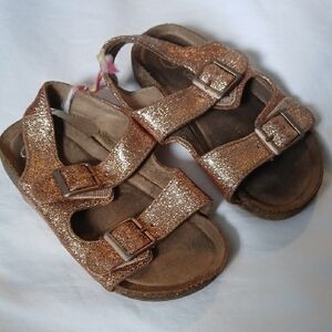 Glittery Gold Kids Sandals